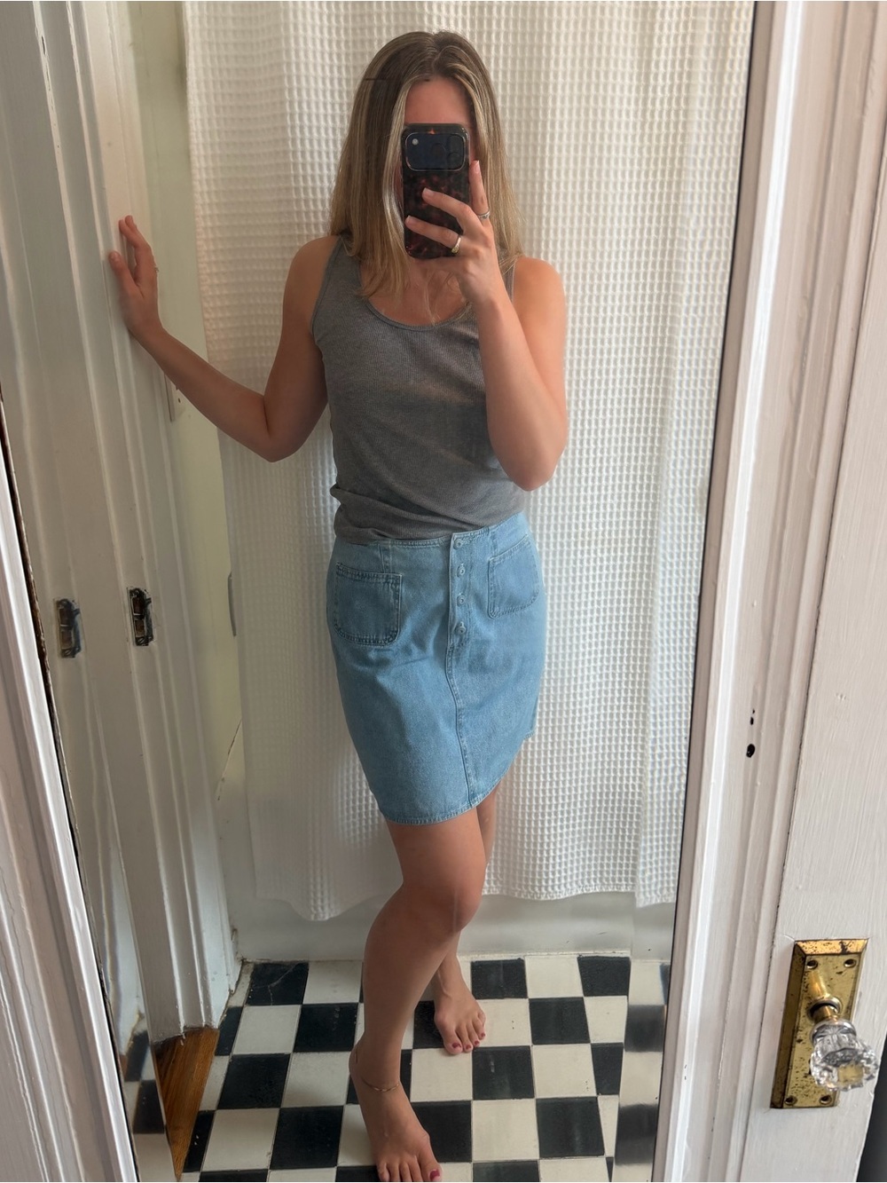 Laundry By Shelli Segal Light Blue Denim Mini Skirt